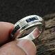 2ct Princess Cut Blue Sapphire Men's Wedding Band Ring 14k White Gold Plated