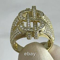 2Ct Round Cut Moissanite Money Men's Engagement Ring In 14K Yellow Gold Plated