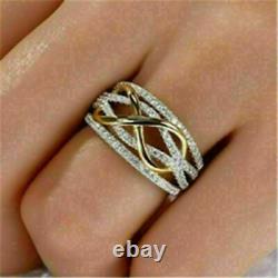 2Ct Round Cut Moissanite Women's Engagement Band Ring in 14K Yellow Gold Plated