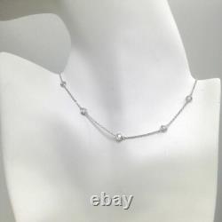 2Ct Round Cut Simulated Diamond Women's Necklace 14K White Gold Plated