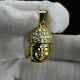 2ct Round Cut Vvs1 Diamond Buddha Pendant 14k Yellow Gold Over 18'' Free Chain