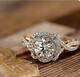 2ct Round Moissanite Vintage Solitaire Wedding Two Tone Ring 925 Sterling Silver