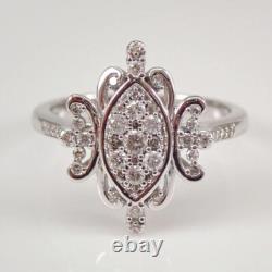 2Ct Round Simulated DiamondCluster Wedding Engagement Ring 14K White Gold Plated