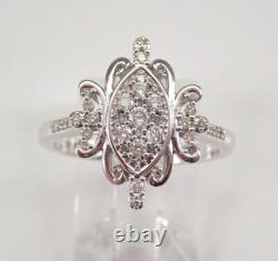 2Ct Round Simulated DiamondCluster Wedding Engagement Ring 14K White Gold Plated
