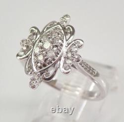 2Ct Round Simulated DiamondCluster Wedding Engagement Ring 14K White Gold Plated