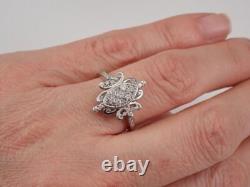 2Ct Round Simulated DiamondCluster Wedding Engagement Ring 14K White Gold Plated