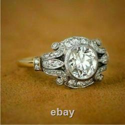 2Ct Vintage Diamond Circa Antique Art Deco Engagement Ring 14k Yellow Gold Over