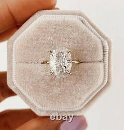 3.0 Ct Oval Cut Ice Crushed Moissanite Engagement Ring In 14k Yellow Gold Plated
