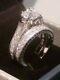 3.00 Ct Princess Diamond Engagement Ring Set Antique White Gold Platinum Finish