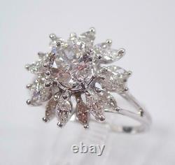 3.0Ct Round Brilliant Cut Moissanite 925 Sterling Silver Engagement Ring Vintage