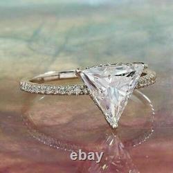 3.0Ct Trillion Good Cut Moissanite Solitaire 925 Sterling Silver Engagement Ring