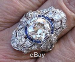 3.25 Ct Art Deco Antique Round Cut Vintage Engagement Ring 925 Sterling Silver
