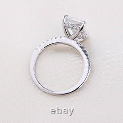 3.50 CT Radiant Cut Moissanite Bridal Set Engagement Ring 14k White Gold Plated
