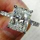 3.50 Tcw Radiant Cut Brilliant Moissanite Engagement Ring 14k White Gold Plated