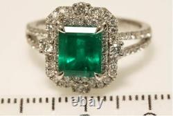 3.5ct Green Sapphire Art Deco 925 Silver Engagement Vintage Antique Ring