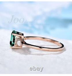 3.5ct Green Sapphire Engagement Ring Vintage Oval Cut Green Sapphire Ring
