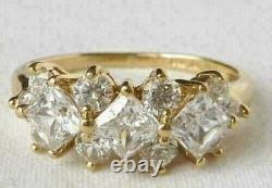 3.70Ct Princess Cut VVS1/D Diamond Wedding Band Ring 14K Yellow Gold Finish