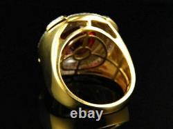 3. Ct Round Cut Lab Created Brilliant Ruby Engagement Ring 14K Yellow Gold Plated