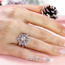 3 Ct Round Cut Simulated Diamond Wedding Vintage Ring 925 Sterling Silver