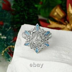 3 Ct Round Cut Simulated Diamond Wedding Vintage Ring 925 Sterling Silver