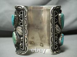 300 Grams Big Best Vintage Men's Navajo Turquoise Sterling Silver Bracelet