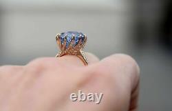 3CT Round Cut Tanzanite 14K Rose Gold Finish Engagement Wedding Vintage Ring