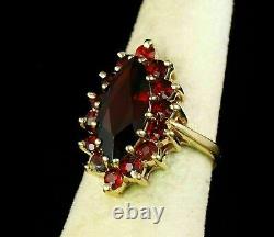 3Ct Marquise Cut Lab Created Red Garnet Engagement Ring 14k Yellow Gold Plated