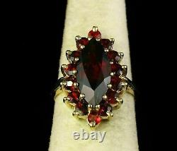 3Ct Marquise Cut Lab Created Red Garnet Engagement Ring 14k Yellow Gold Plated