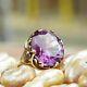 3ct Oval Cut Amethyst Women's Vintage Engagement Ring In 14k Yellow Gold Finish
