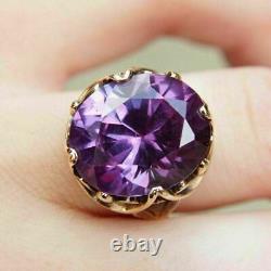 3Ct Oval Cut Amethyst Women's Vintage Engagement Ring In 14K Yellow Gold Finish