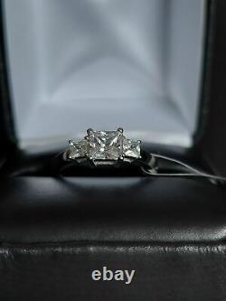 3Ct Princess Good Cut Moissanite Women's Engagement Ring 14K White Gold Finish