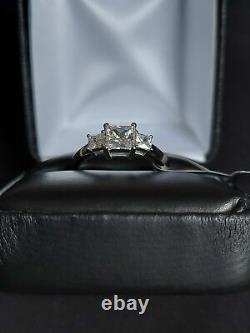 3Ct Princess Good Cut Moissanite Women's Engagement Ring 14K White Gold Finish