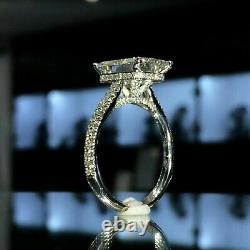 3Ct Radiant Cut Moissanite Engagement Women's Ring In 14K White Gold Finish