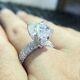 3ct Round Brilliant Cut Moissanite 925 Sterling Silver Women's Engagement Ring