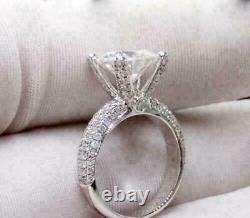 3Ct Round Brilliant Cut Moissanite 925 Sterling Silver Women's Engagement Ring