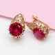 3ct Round Cut Lab-created Red Ruby Drop/dangle Earrings 14k Yellow Gold Plated