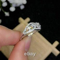 3Ct Round Cut Moissanite Infinity Engagement Ring14k White Gold Plated Silver