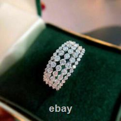 3Ct Round Cut VVS1/D Diamond Eternity Valentine Special Ring 14K White Gold FN