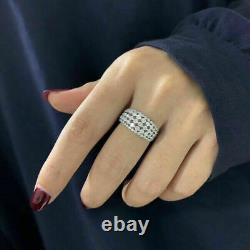 3Ct Round Cut VVS1/D Diamond Eternity Valentine Special Ring 14K White Gold FN