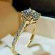 3ct Round Cut Vvs1/d Diamond Solitaire Engagement Ring 14k Yellow Gold Finish