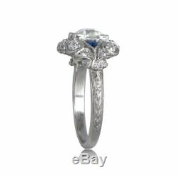 3Ct Round Diamond Vintage Victorian Antique Engagement Ring 14K White Gold Over