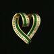 3ct Round Vvs1 Diamond & Emerald Heart Pendant 14k Yellow Gold Fn 18 Free Chain