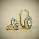 4.0ctw Diamond 14k White Gold Over Art Deco Antique Vintage Halo Earrings