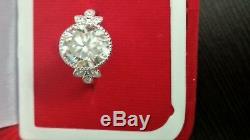 4.46 Ct Near White Oval Moissanite Vintage Engagement Ring 925 Sterling Silver