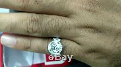 4.46 Ct Near White Oval Moissanite Vintage Engagement Ring 925 Sterling Silver