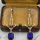 4 Ct Vintage 925 Sterling Silver Dangle Earrings Lab Created Blue Sapphire