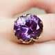 4 Ct Yellow Gold Plated Simulated Amethyst Art Deco Ring Vintage Style Ring