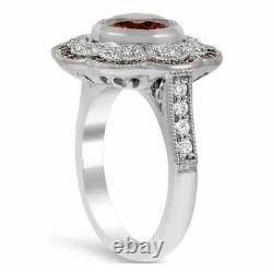 4CT Round Diamond Vintage Art Deco Moissanite Wedding Ring 10K White Gold Plated