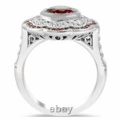 4CT Round Diamond Vintage Art Deco Moissanite Wedding Ring 10K White Gold Plated