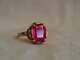 4ct Emerald Brilliant Cut Ruby Vintage Engagement Ring 14k Rose Gold Finish
